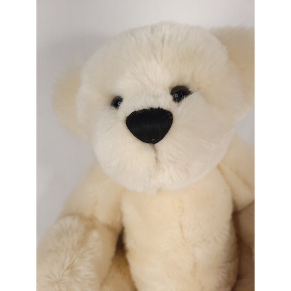 Cottage Collectibles Sue Coe Bear White Plush 18" Vintage 1999 Curved Paws GANZ - Picture 8 of 12
